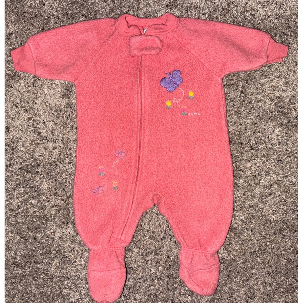 Vintage Carter's Emu‎ Namae Pink Infant Girl Footed Sleeper 0-6 Month